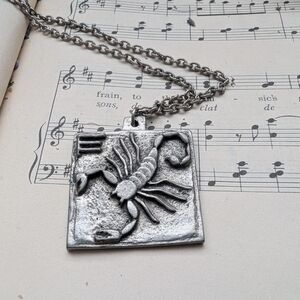 Silver Scorpion Pendant Necklace Scorpio